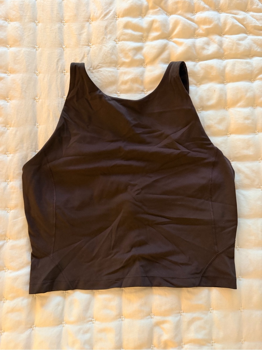 Lululemon Women's Dark Brown Cropped Tank Top